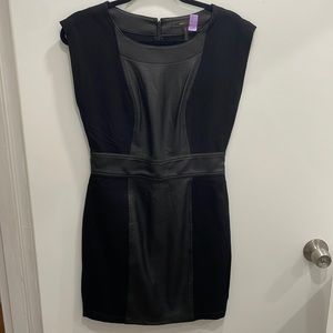 BCBGMaxAzria Black leather insert dress